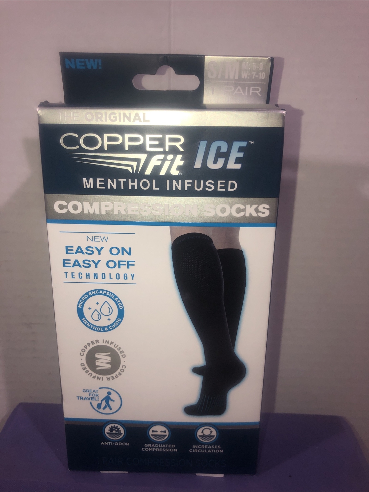 copper fit ice menthol infused compression socks size small /medium eBay