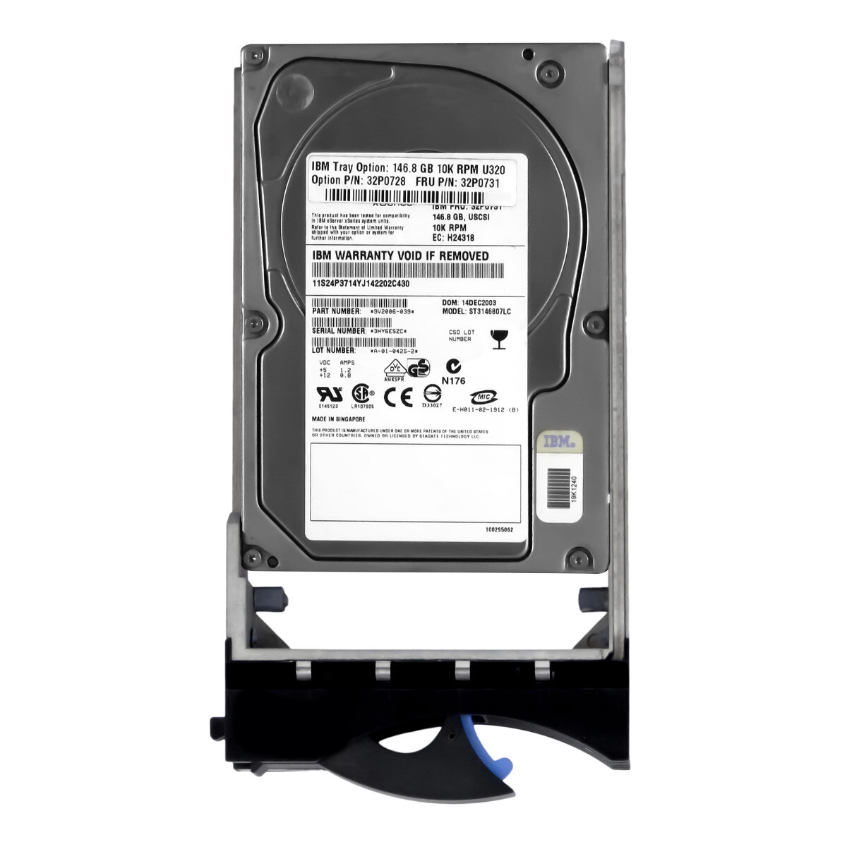 32p0731?IBM 146-gb u320?10?K互換製品by NETCNA Hard Drive IBM 32P0731 32P0728 ST3146807LC 146.8GB 10K 8MB