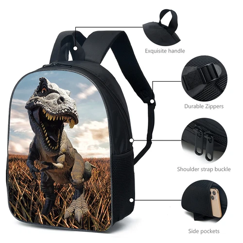 Kids Schoolbag 3D Cartoon Dinosaur Boys Backpack Dinosaur Backpack Schoolbag US - Bild 41 von 45