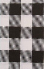 Buffalo Plaid Check Pattern Black/White Vinyl Flannel Back Tablecloth Var. Size