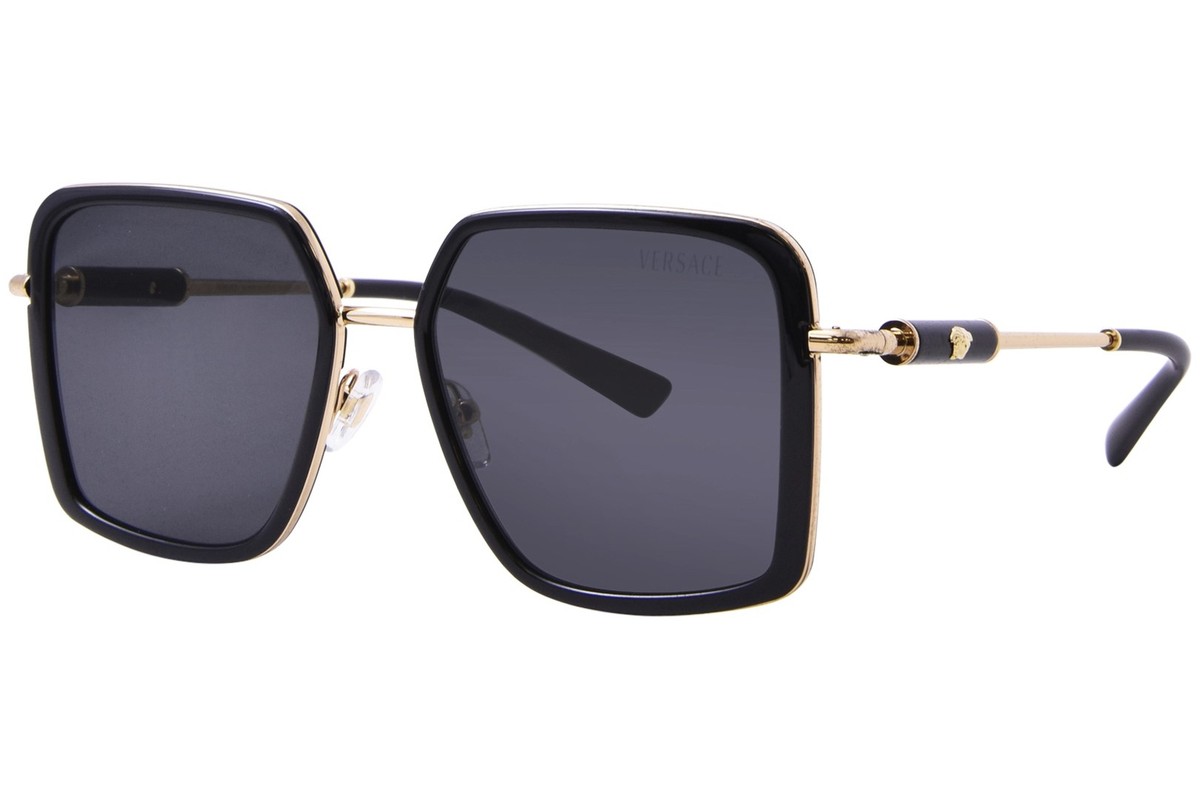 Versace VE2261 100287 Sunglasses Women's Black/Dark Grey Square