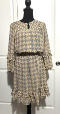 NWT Calvin Klein Houndstooth Blouson Dress, Size Small