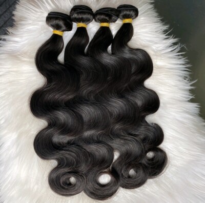 12A RAW UNPROCESS CAMBODIAN VIRGIN HAIR WEFT 4BUNDLES BODY WAVE 28+28+28 400g