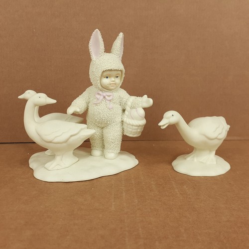 Vtg Department 56 Snowbunnies Goosey Gander Retired Figurine Easter No Box - Picture 2 of 17