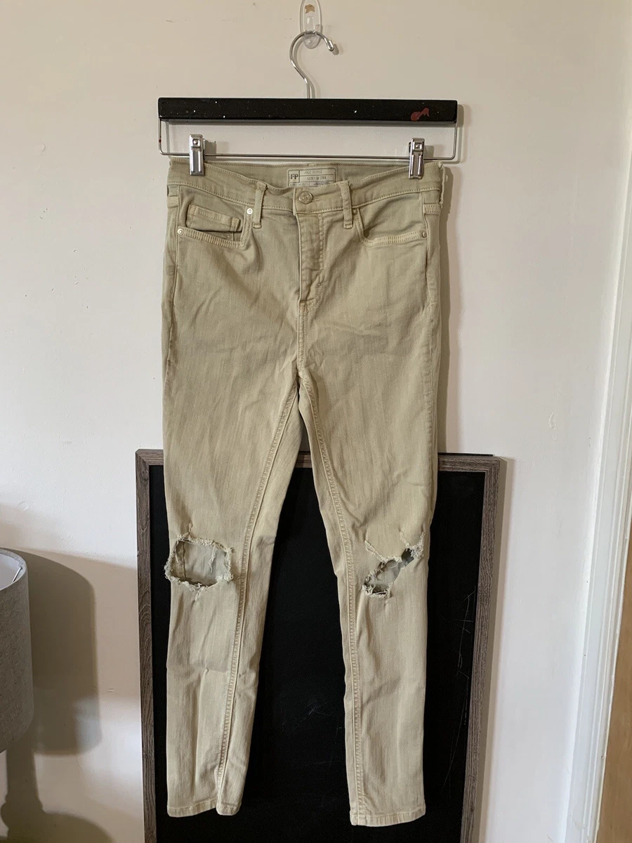 Distressed khaki deals jeans womens