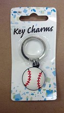 KEY CHAIN, KEY CHARMS, BASEBALL, OVERALL LENGTH: 2-5/8, "FREE SHIPPING"
