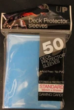 50 Ultra Pro LIGHT BLUE Standard Size Deck Protector Sleeves Pack FREE SHIPPING!
