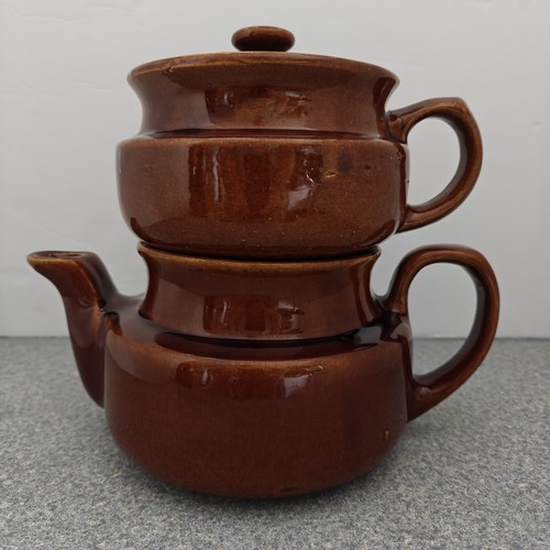 3 Pc Brownware Pottery Teapot Set w/Tea Sieve Insert and Lid USA | eBay