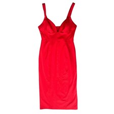 BHLDN Anthropologie Women’s Sage Sweetheart Stretch Crepe Red Midi Dress Sz M