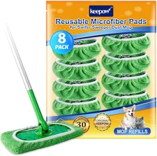 Reusable Mop Pads Compatible with Swiffer Sweeper Mop, Dry Sweeping Cloths for S