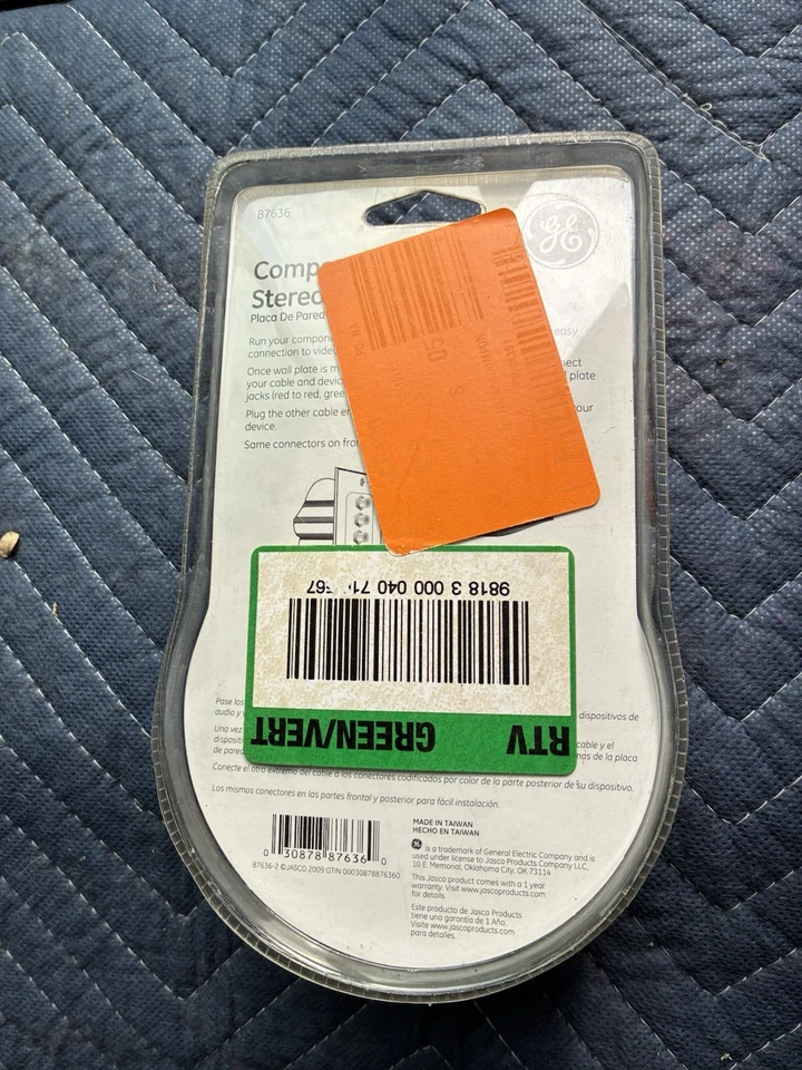 Placa de pared GE Component Video/Estéreo/Audio, 87636. Foto 2 de 3