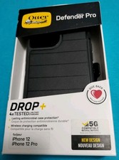 OtterBox Defender Pro Drop Case iPhone 12 / 12 Pro Black w Holster: 77-65430