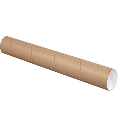 BP3056KHD Heavy-Duty Kraft Mailing Tubes, 3'' x 56'', Kraft (Pack of 24)