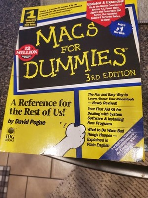 Macs for Dummies 3rd Edition Book by David Pogue 1995 Reference Book powerMac