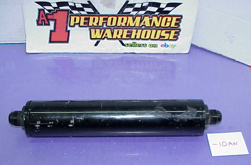Black Aluminum 12" Fuel Filter With -10 AN Fittings with New Element IMCA UMP F8