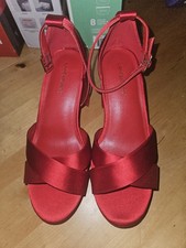 Brand NEW Lane Bryant Platform Wedge Heels Red Strap 10W