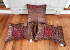LOT OF 3 - CROSCILL GALLERIA RED TUSCAN DECORATIVE PILLOWS