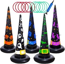 5PK Inflatable Witch Hat Ring Toss Game - Halloween Toys  Games for Kids  Adul