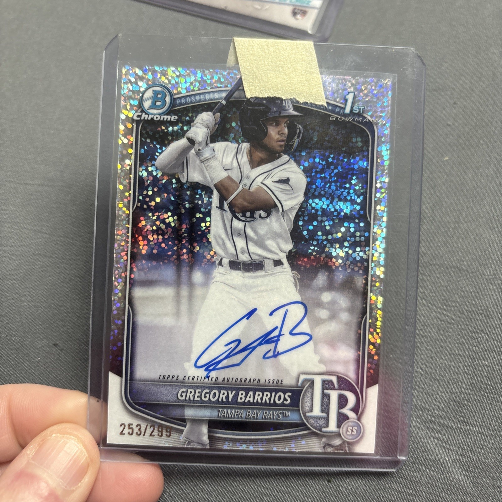 Gregory Barrios 2025 Bowman Chrome 1st Speckle Refractor Auto /299 CPA-GB