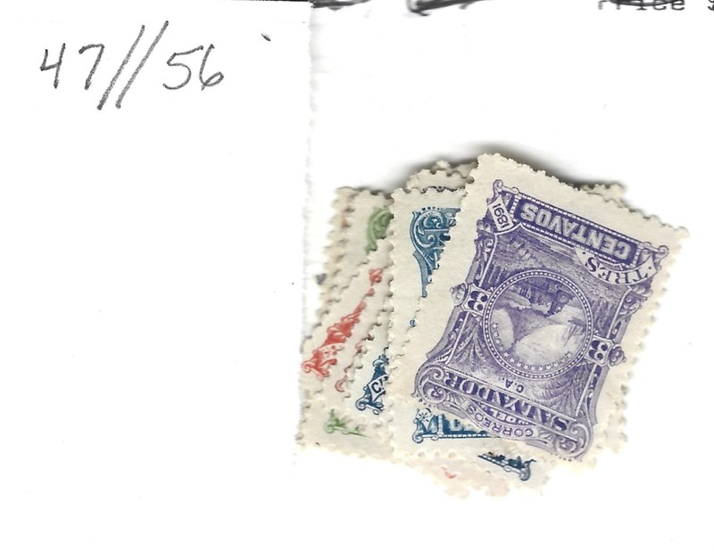 El Salvador 19th century stamps Scott 47...56 mint and used