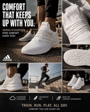 adidas Lite Racer Adapt 7.0 Męskie białe siatkowe wsuwane buty do biegania rozmiar 10