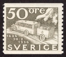 SWEDEN 1936, SC-260, VF MH* 50o, Perf 10 Vert coil,  scv $18.00   *Bay Stamps*