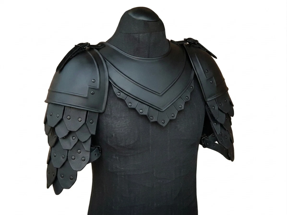 Armadura vikinga Medieval de un solo hombro, disfraz de gladiador de cuero PU ajustable, Pauldrons de caballero, guerrero pirata, Cosplay - AliExprs 200000532