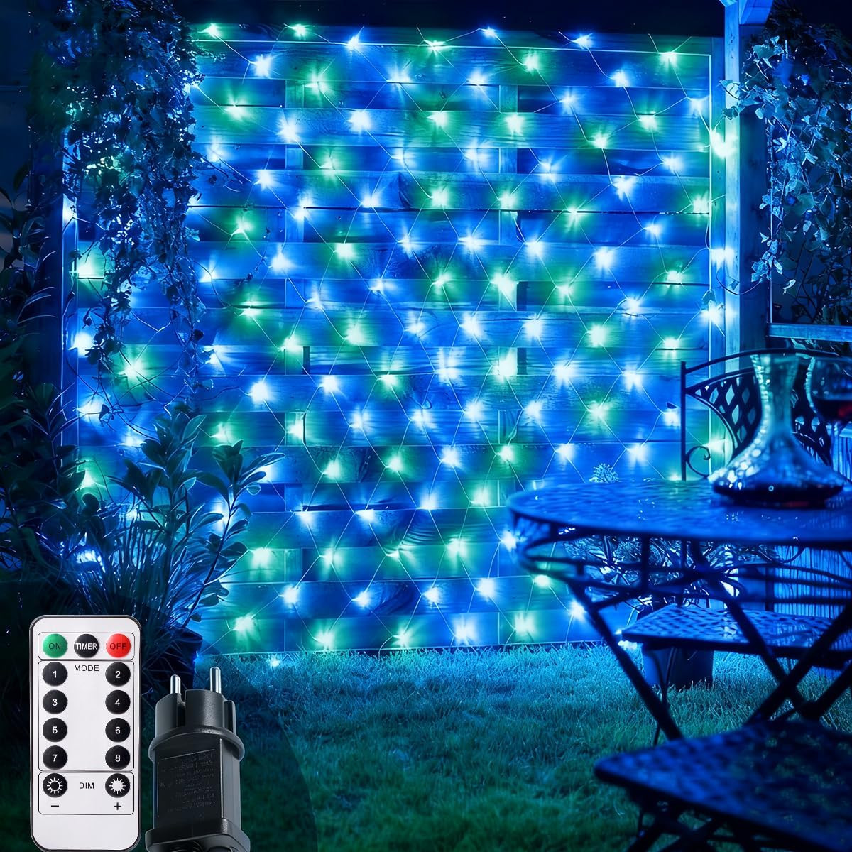 Rete Luminosa Natale Esterno 3x2M 208 LED con Timer e Telecomando - 1