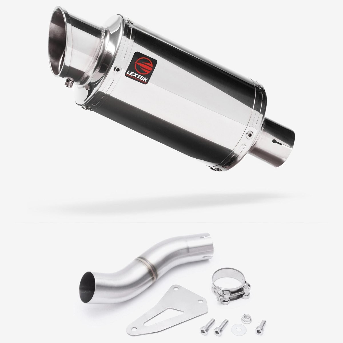 Lextek Stainless Steel YP4 Stubby Exhaust 200mm Exhaust Silencer Rear Polished
