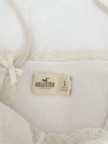 vintage hollister white lace bow long vest tank cami top y2k coquette 2000s ♡ - Picture 2 of 3