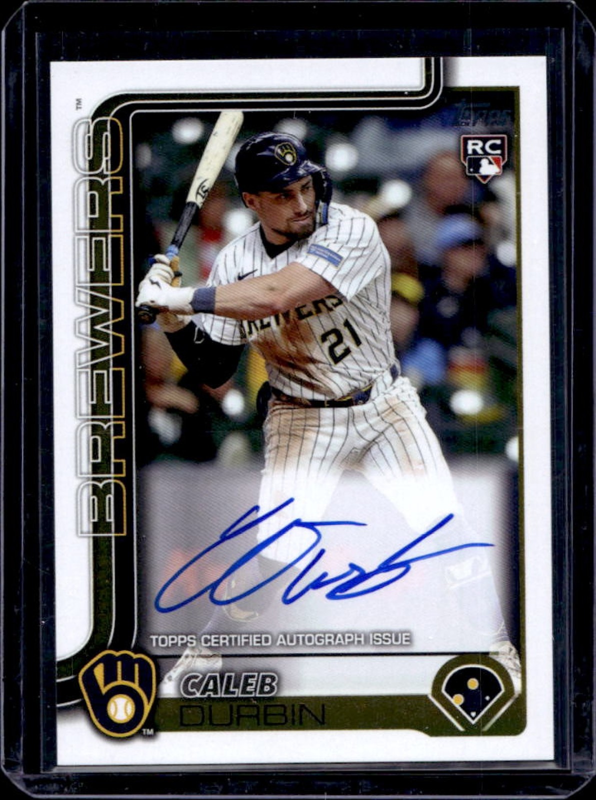 2025 Topps Update Caleb Durbin Real One Auto RC Rookie #US170 Brewers