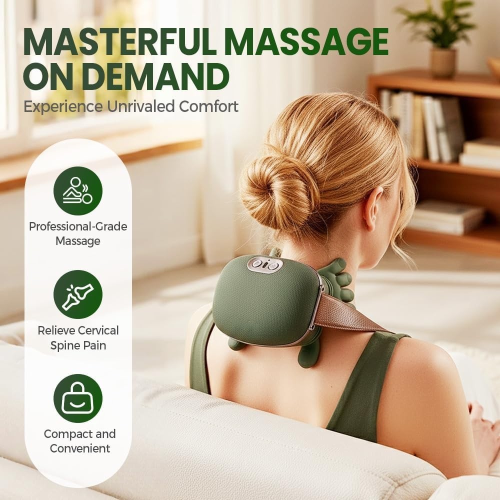 Neck Massager,New Shoulder Massager with Heat Shiatsu 4D Kneading,Neck and Back