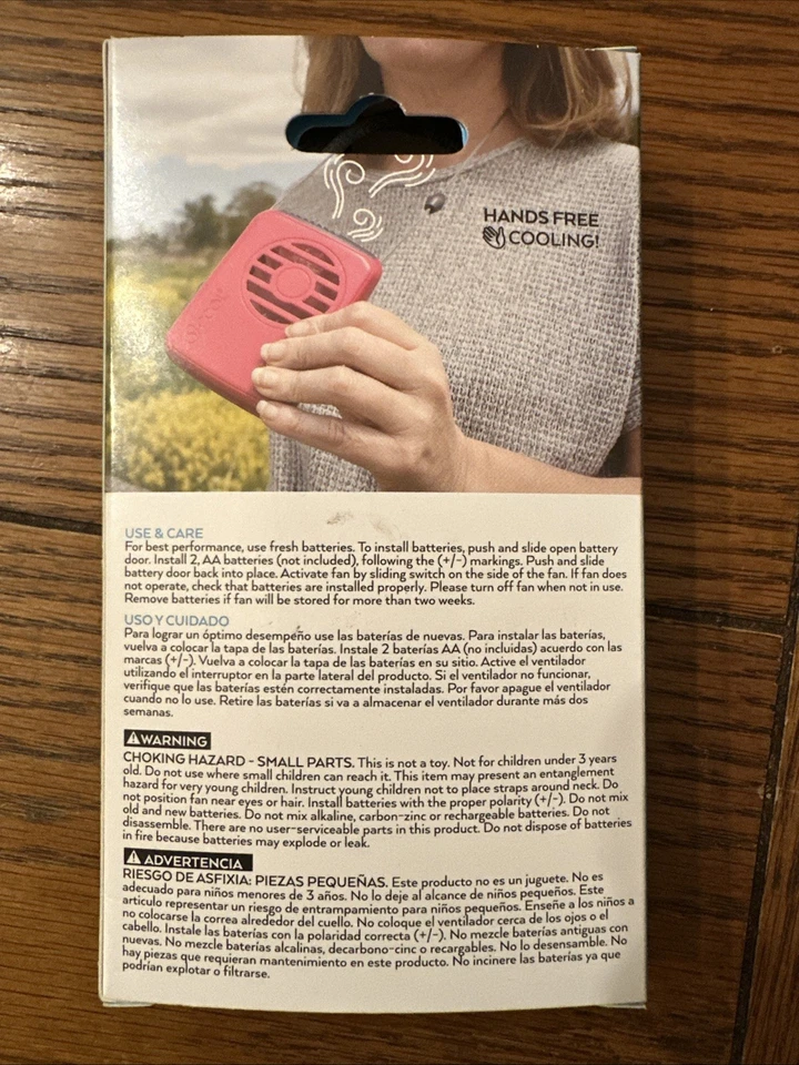 O2 COOL - Deluxe Necklace Fan, 2 AA Battery Operated, Orange, Brand New. - Image 2 of 4