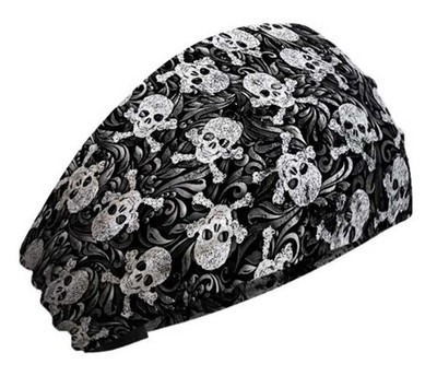 That's A Wrap Women's Swirly Skulls & Crossbones Knotty Band Headwrap, KB2815