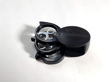 Vintage Bausch  Lomb Triple Lens 5x to 20x Folding Picket Magnifier Mini Loupe