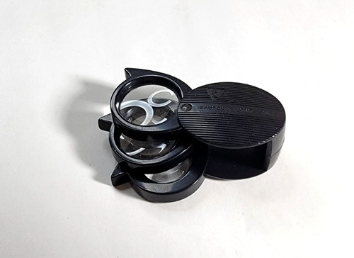 Vintage Bausch & Lomb Triple Lens 5x to 20x Folding Picket Magnifier Mini Loupe