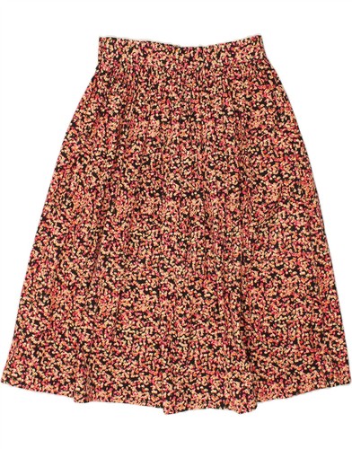 H&M Womens Pleated A-Line Skirt UK 14 Large W32 Multicoloured Floral BX48 - Picture 2 of 3