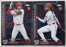 2025 Topps Chrome Update James Wood & Dylan Crews MLB Debut Rookie NATIONALS