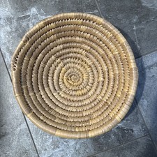 "Cuenco de canasta bobina hecho a mano hierba dulce natural 11"""