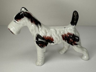 Porcelain Terrier Dog Figure Hand Painted Japan 1940s