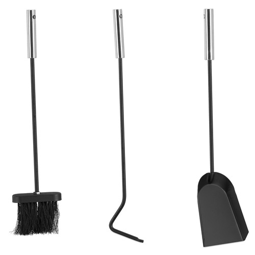 Kaminbesteck modern Kamingarnitur schwarz Kaminzubehör 4-teilig Kaminset - Bild 10 von 10