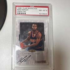 Fleer Flair Showcase Fresh Ink Autographed Ron Mercer PSA 8 Basketball Card