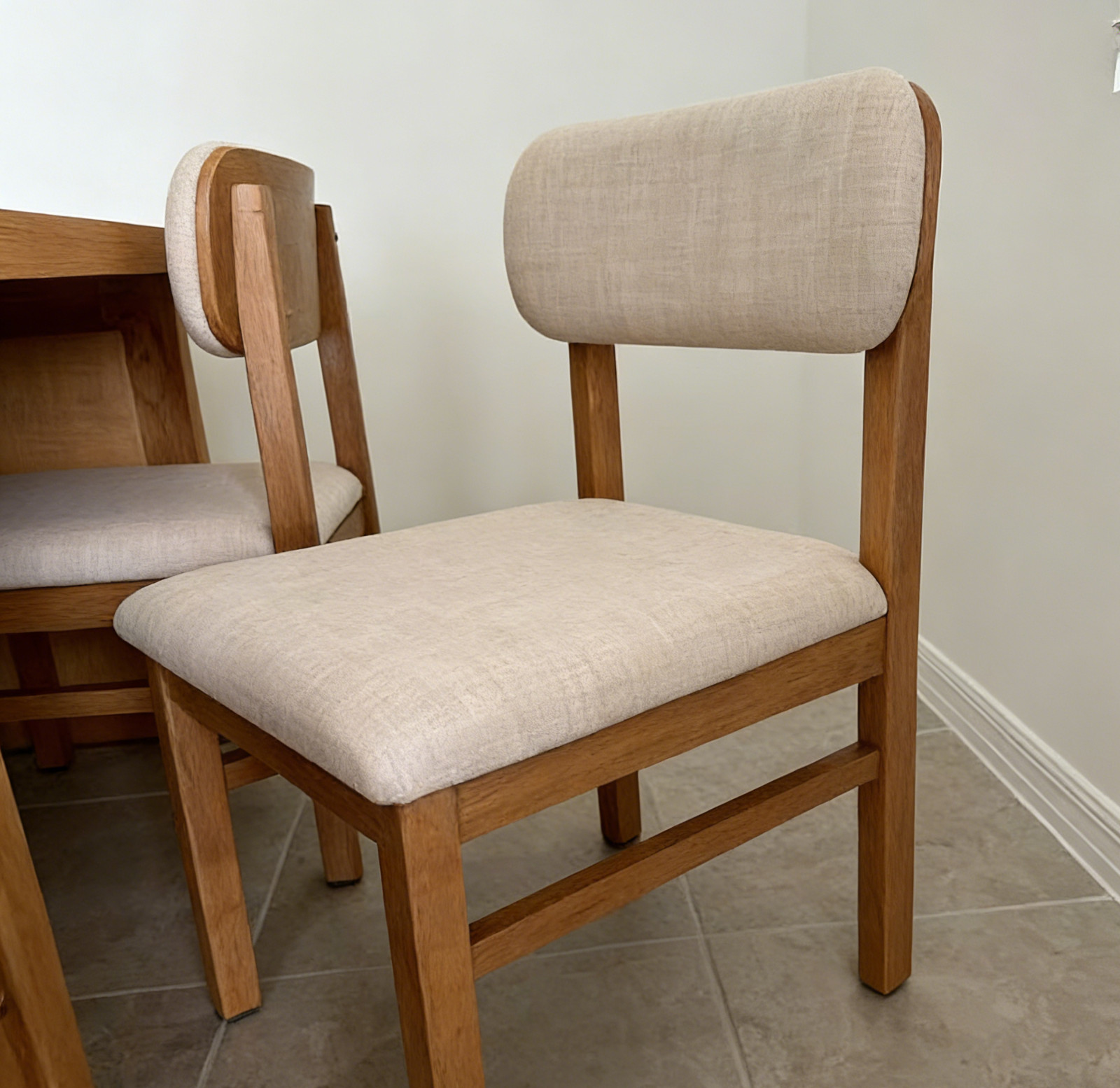 S, Cream Upholstered Kitchen Chairs
