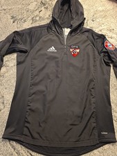 Adidas FC Bayern Munchen Chaqueta Meduim Negra 1/4 Fútbol Munich Sudadera con Capucha O87