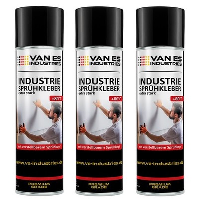 VAN ES Sprühkleber Spray 3x 500ml extra stark Kontaktkleber DIY Bastelkleber