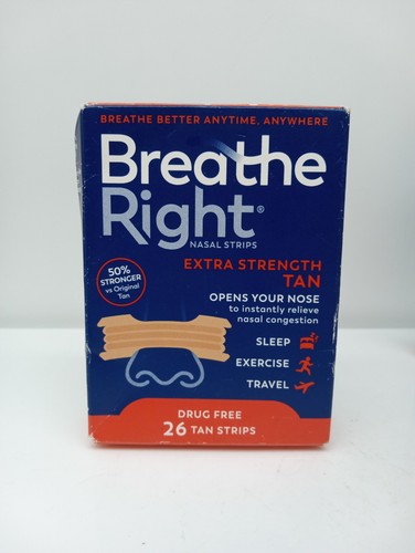Neu & Versiegelt! 3 Schachteln Breathe Right extra starke Nasenstreifen hellbraun je 26ct - Bild 3 von 3
