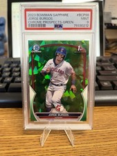2023 Bowman Sapphire Chrome Prospects Green /60 Jorge Burgos #BCP-98 PSA 9