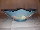 Vintage 1939 Roseville Pottery. “Cosmos Blue” Console Bowl, #373-12, Art deco