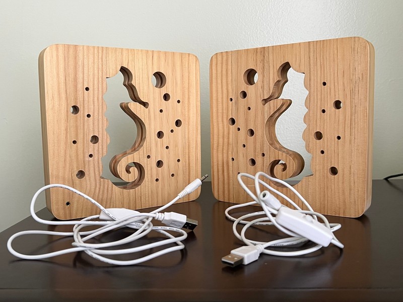 Sea Horse Wood Crafted Night Stand Lights