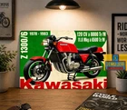 Kawasaki Z1300 Metal Tin Sign Vintage 6 Cylinder Motorcycle Garage Decor 8x12inc
